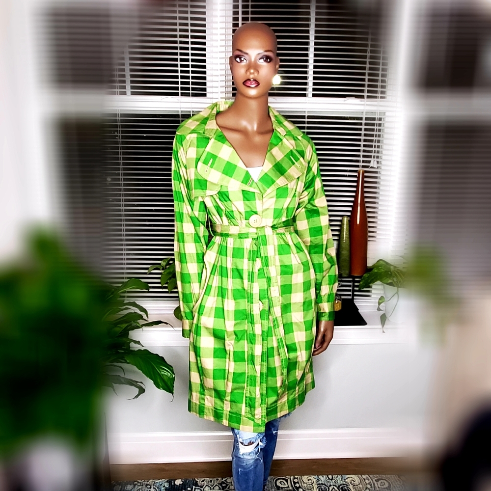 Belted Jacket w/Pleated Hemline